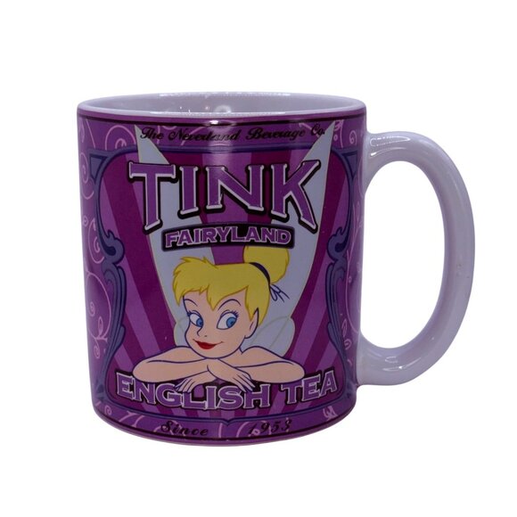 Tinker Bell English Tea Mug Disney Store Exclusive Ceramic Purple Design - Picture 1 of 5